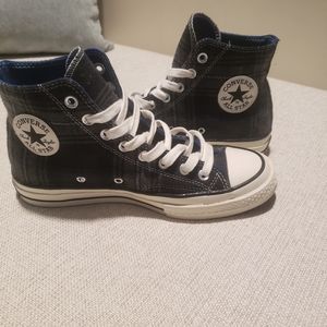 Converse 70s style plaid pack high top black blue white grey